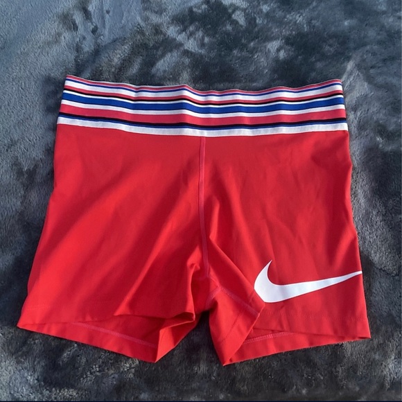 Red Nike spandex shorts
